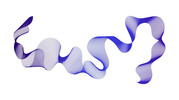 Abstrakter Hintergrund mit blauen und violetten Wellenverlaufslinien auf weißem Hintergrund. Moderner Technologiehintergrund, Wellendesign. Vektor-Illustration