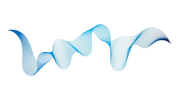 Abstrakter hintergrund mit blauen wellensteigungslinien auf weißem hintergrund. moderner technologiehintergrund, wellendesign. vektor-illustration