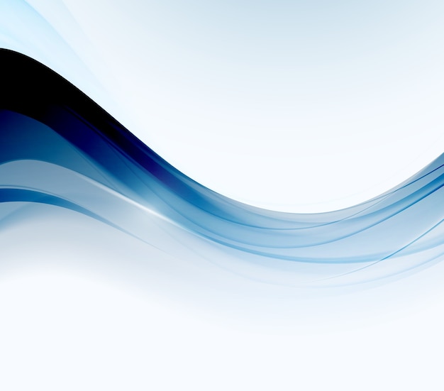 Vektor abstrakter hintergrund mit blauer glatter farbwelle. blaue wellenlinien