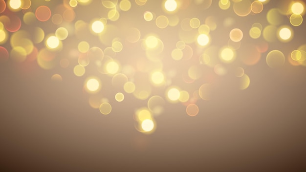Abstrakter Hintergrund mit Bokeh-Effekt Verschwommene defokussierte Lichter in Goldfarben Goldene Bokeh-Lichter