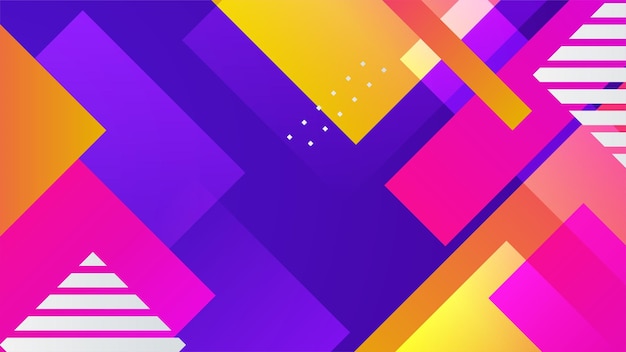Abstrakter Hintergrund mit bunten geometrischen Formen Trendiges gradientes geometrisches Muster Hintergrundtextur Minimaler Farbgradient Hintergrundvorlage für Poster Zertifikat Präsentation Landing Page