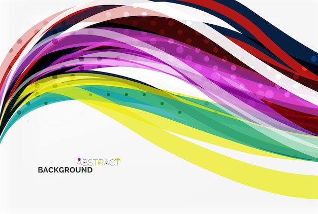 Abstrakter Hintergrund mit bunten Wellen. Vektorvorlagenhintergrund für Workflow-Layout-Diagrammnummernoptionen oder Webdesign