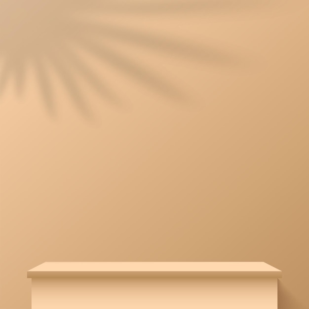 Abstrakter Hintergrund mit cremefarbenem Podium für Präsentationsvektor