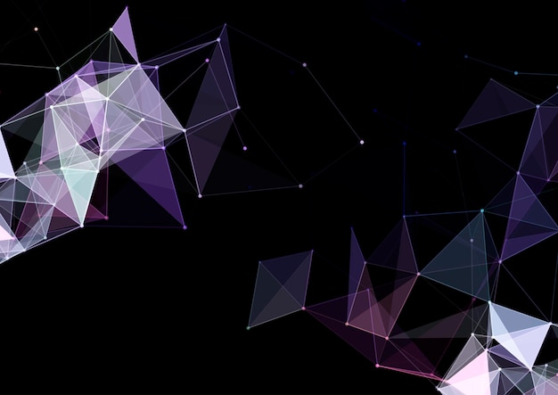 Abstrakter hintergrund mit einem low-poly-plexus-design