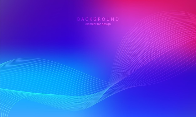 Abstrakter Hintergrund mit Farbverlauf. Wellenelement für Design. Bunte glänzende Welle mit Linien. Trendige Farbe