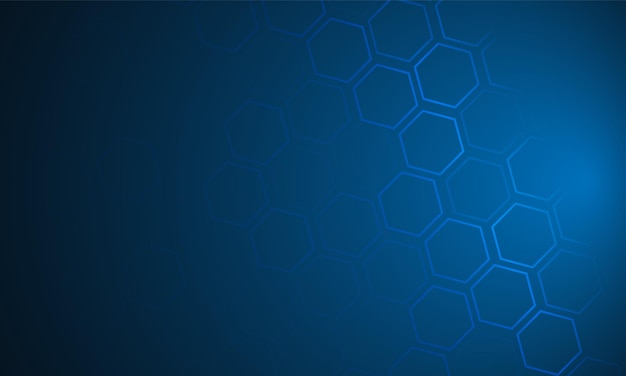 Abstrakter Hintergrund mit geometrischen Formen und Hexagonmuster Vektorillustration für blaues Vektordesign der Medizintechnik