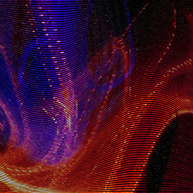 Vektor abstrakter hintergrund mit glitch-effekt verzerrung textur zufällige horizontale farblinien