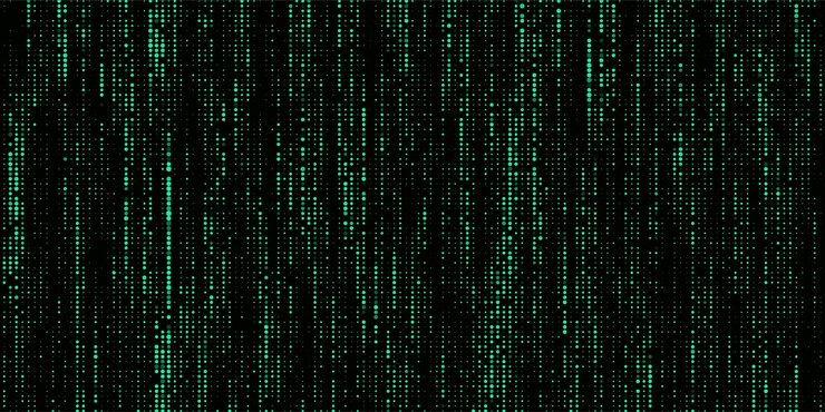 Abstrakter Hintergrund mit grünen Punkten Raster aus blinkenden Punkten Der Fluss wissenschaftlicher Daten im Cyberspace Big-Data-Visualisierung Vektorillustration
