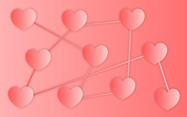 Vektor abstrakter hintergrund mit herzform, liebe, reizendem valentinstaghintergrund und tapete