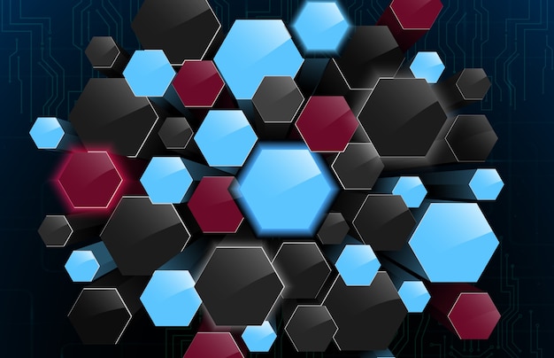 Vektor abstrakter hintergrund mit hexagon 3d