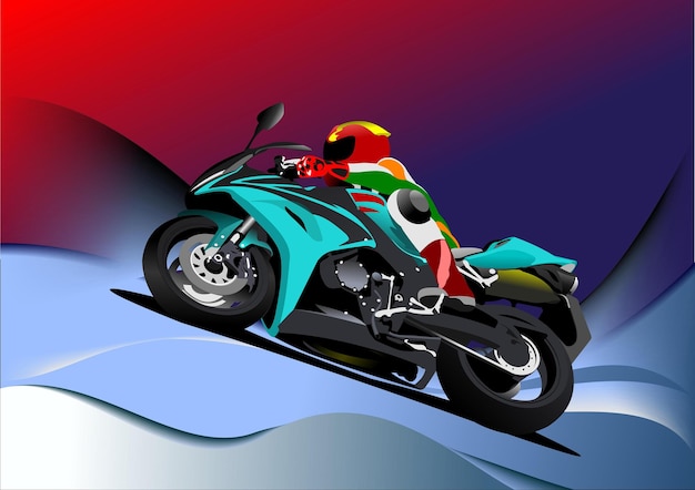 Abstrakter Hintergrund mit Motorradbild Eisenpferd Vektorillustration