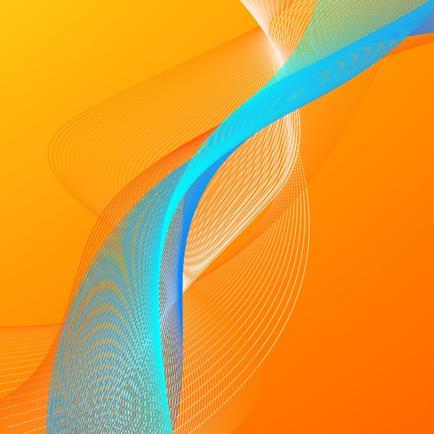 Abstrakter Hintergrund mit orange und blauen Linien