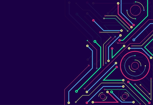 Abstrakter hintergrund mit technologie-leiterplatten-textur illustration der elektronischen hauptplatine kommunikations- und engineering-konzept vektor-illustration