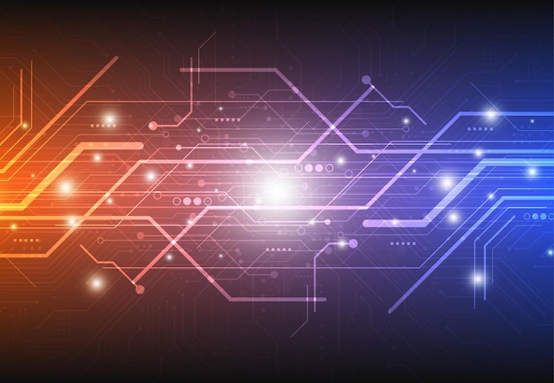 Abstrakter Hintergrund mit Technologie-Leiterplattenstruktur. Elektronische Motherboard-Illustration. Kommunikations- und Technikkonzept. Vektorillustration