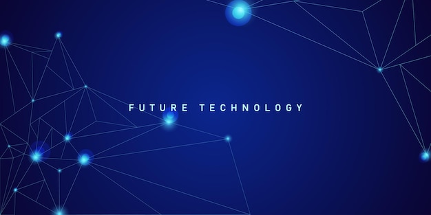 Abstrakter Hintergrund mit zukünftiger Technologie digitales Thema mit blauer Farbe und glänzenden Linienpartikeln