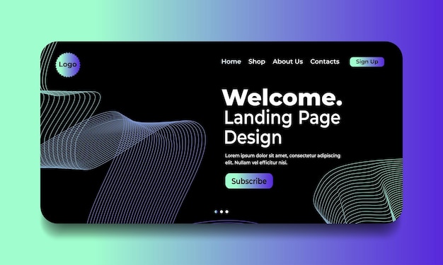 Vektor abstrakter hintergrund modernes design landing page template für websites oder appsvector