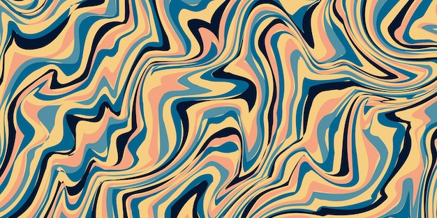 Abstrakter horizontaler Hintergrund mit bunten Wellen Trendige Vektorillustration