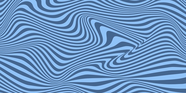 Abstrakter horizontaler monochrom Hintergrund mit dynamischen Wellen Trendige Vektorillustration Blaue Farbe