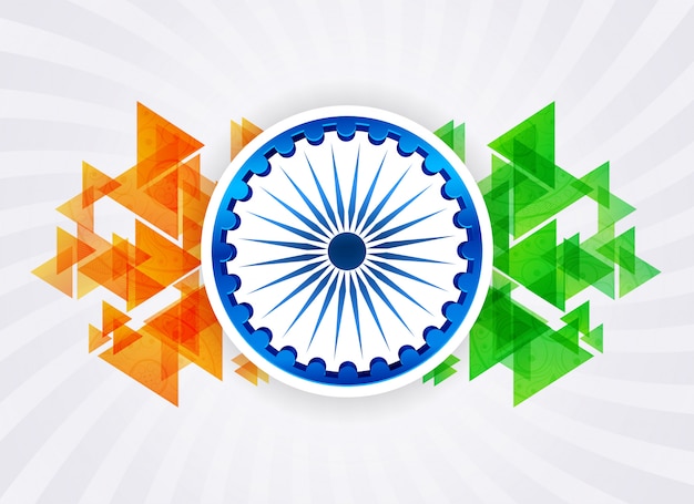 Abstrakter indischer Tag der Republik mit ashoka Hintergrund