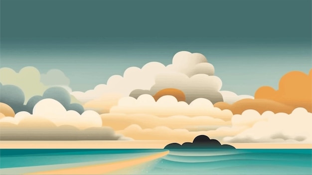 Abstrakter japanischer und chinesischer Stil mit Ozeanwelle Sonne und Wolken abstrakter Kunsthintergrund Blau und Gold Luxus Tapetendesign für Wandkunst und Heimdekoration Drucke Cover und Banner Vorlage Vektor