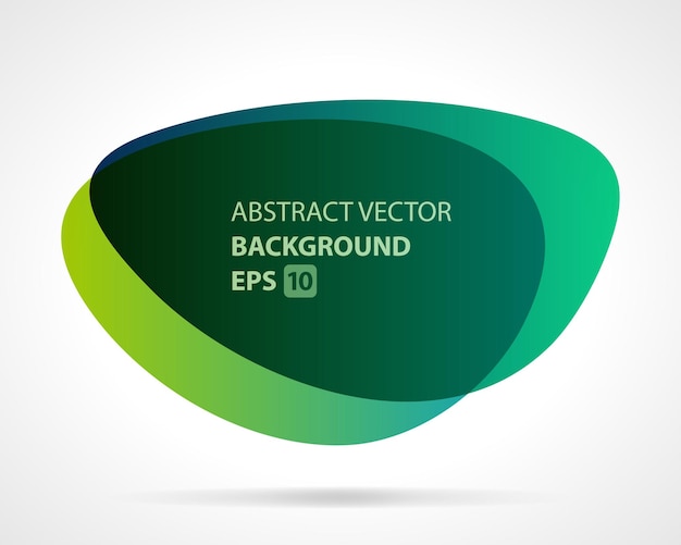 Abstrakter klecks, der im raumvektorhintergrund geteilt ist grüne geometrische form mit doppelter linsenform und mattem finish