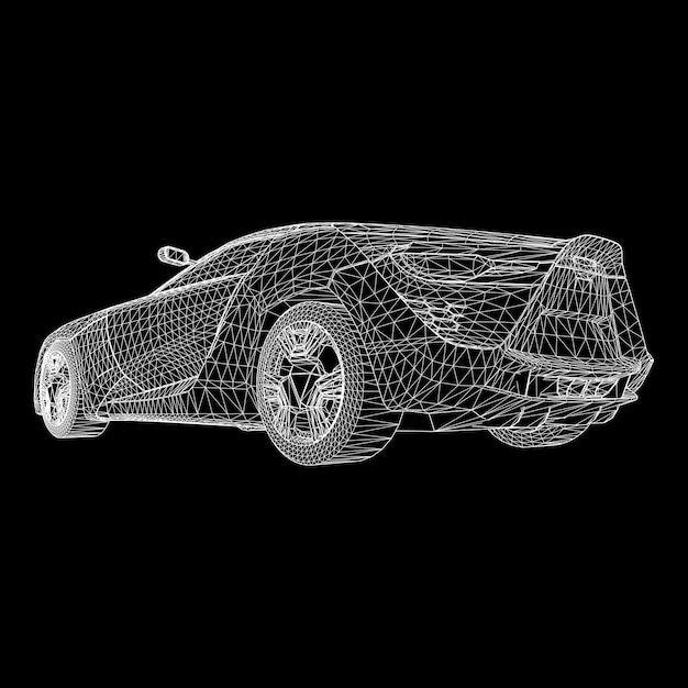 Abstrakter kreativer konzeptvektorhintergrund des automodells 3d. sportwagen.