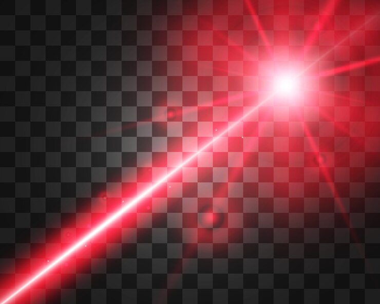 Abstrakter Laserstrahl. Transparent isoliert auf schwarzem Hintergrund.