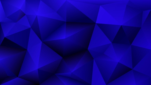 Abstrakter low-poly-hintergrund von dreiecken in blauen farben