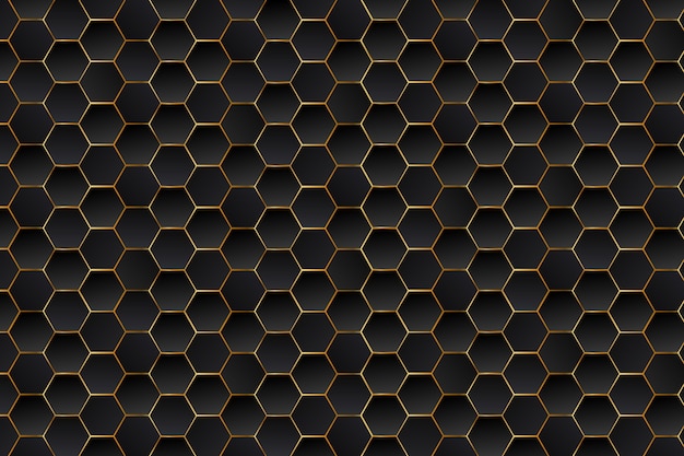 Abstrakter Luxus Schwarz und Gold Sechsecke Hintergrund