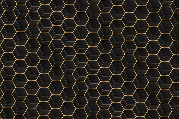 Abstrakter Luxus Schwarz und Gold Sechsecke Hintergrund