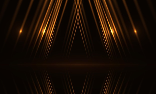 Abstrakter Luxushintergrund mit dunkelgoldenen Lichtstrahlen Konzeptdesign der abstrakten Szene