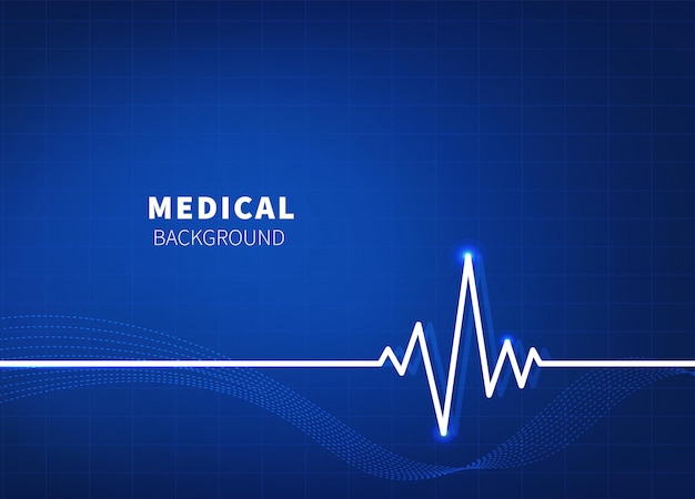 Abstrakter medizinischer hintergrund. blaues elektrokardiogramm.