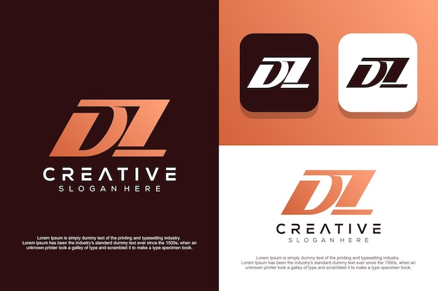 Abstrakter Monogrammbuchstabe DL-Logo-Design