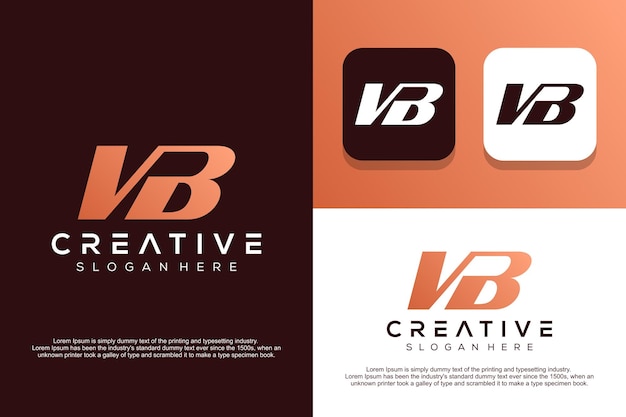 Vektor abstrakter monogrammbuchstabe vb-logo-design