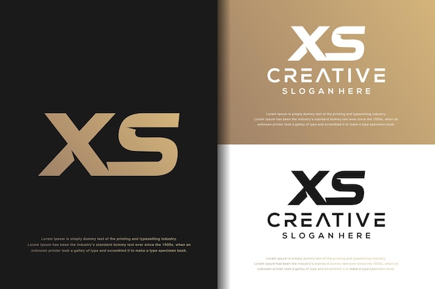 Abstrakter monogrammbuchstabe xs-logo-design