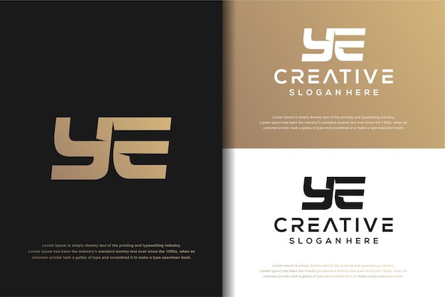 Abstrakter monogrammbuchstabe ye-logo-design