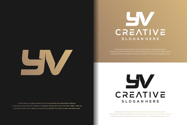 Abstrakter Monogrammbuchstabe YV-Logo-Design