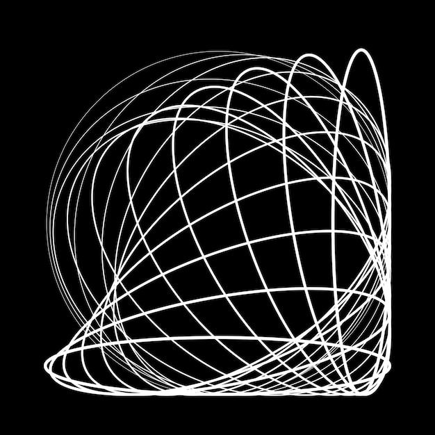 Abstrakter ovaler linien-hintergrund mit geometrischen kreisen. vektor rotierende ellipse liniendesign.