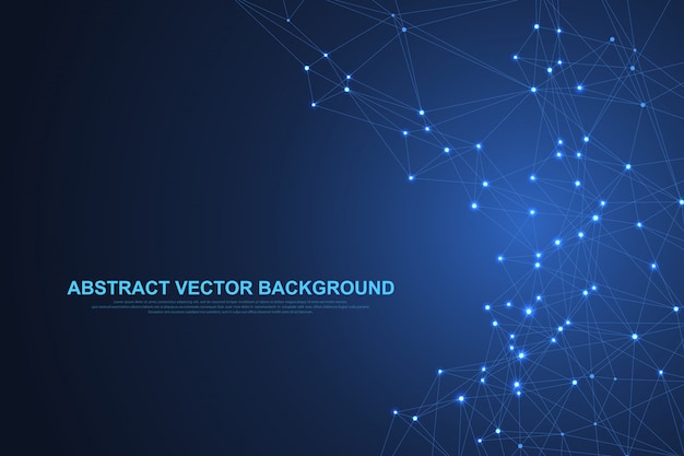 Abstrakter plexushintergrund mit verbundenen linien und punkten. plexus geometrischer effekt big data mit verbindungen. linien plexus, minimale anordnung. digitale datenvisualisierung. illustration.