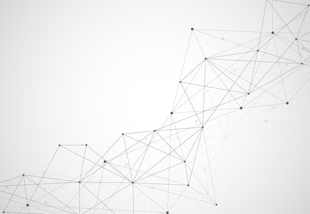 Abstrakter Polygolraum, der Punkte und Linien mit geometrischem Hintergrund verbindet Strukturdesign Vektorillustration