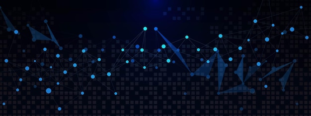 Abstrakter polygonaler Hintergrund mit verbindenden Punkten und Linien Digitale Technologie mit Plexus
