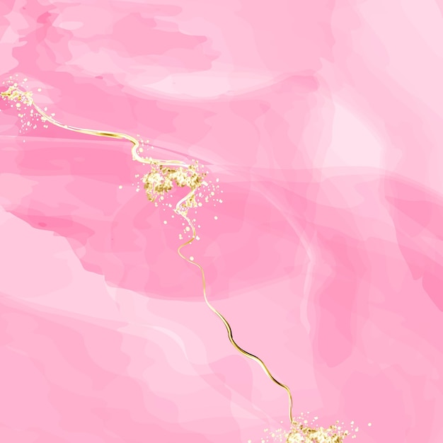 Abstrakter rosa oder apricotfarbener Aquarellhintergrund mit goldener Textur