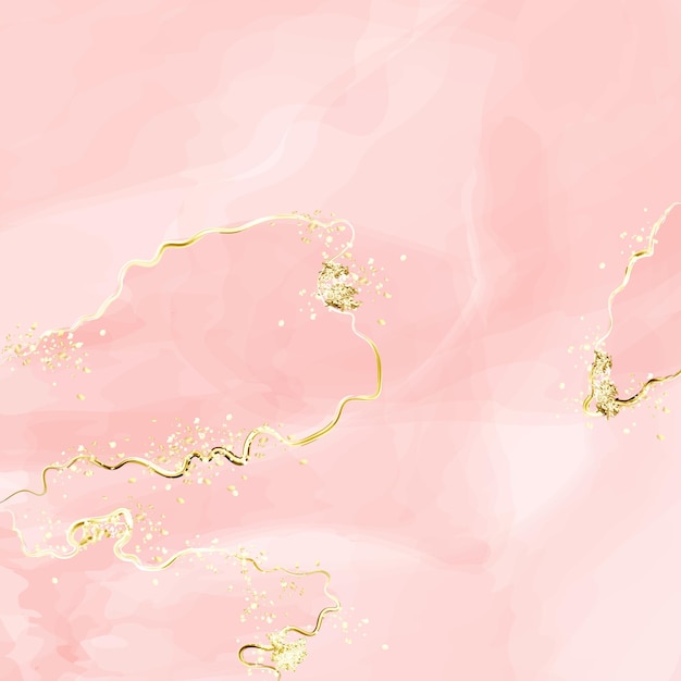 Abstrakter rosa oder apricotfarbener Aquarellhintergrund mit goldener Textur