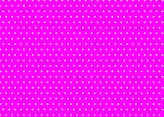 Abstrakter rosa und weißer Tupfenmustervektor. Kleine weiße Kreise auf rosa Hintergrund.