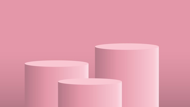 Abstrakter rosa vektorhintergrund für produktbranding. mock-up-szene mit minimalem stil im leeren raum.