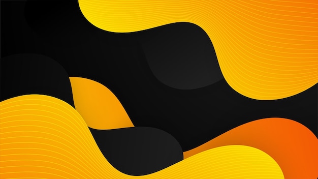 Abstrakter schwarzer und gelb-orangefarbener Hintergrund. Vektorillustration, Grafikdesign, Bannermuster, Präsentationshintergrund, Webvorlage, Kontrastfarbe für Präsentationsflyer, Social-Media-Webtechnologie