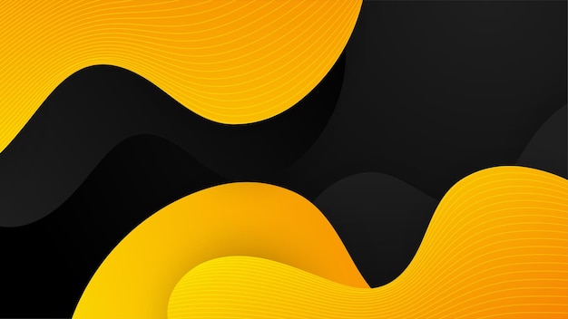 Abstrakter schwarzer und gelb-orangefarbener Hintergrund. Vektorillustration, Grafikdesign, Bannermuster, Präsentationshintergrund, Webvorlage, Kontrastfarbe für Präsentationsflyer, Social-Media-Webtechnologie