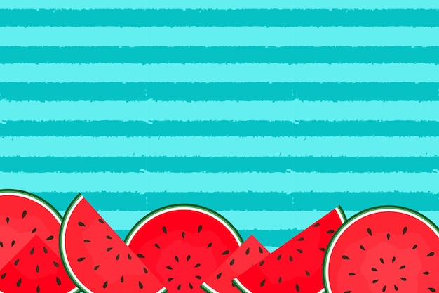 Abstrakter Sommer-Hintergrund mit Wassermelone. Vektorillustration