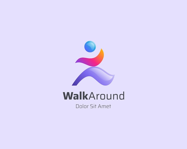 Abstrakter spaziergang menschen logo farbverlauf