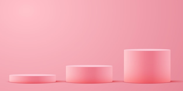 Abstrakter Szenenhintergrund Zylinderpodest auf pastellfarbenem Hintergrund Produktpräsentationsattrappe Show kosmetisches Produkt Podium Bühnenpodest oder Plattform Vektorillustration